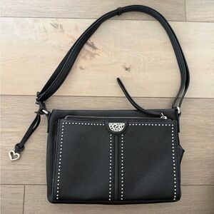 Brighton Jagger Cross Body Organizer Black Leather Purse